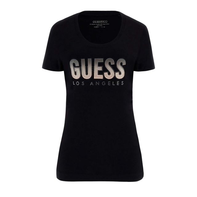 Guess Γυναικεία Μπλούζα Cn Ss Glitter Degrade Logo Tee W5GI14J1314