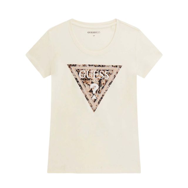 Guess Γυναικεία Μπλούζα Ss Cn Leo Triangle Tee W6RI32J1314