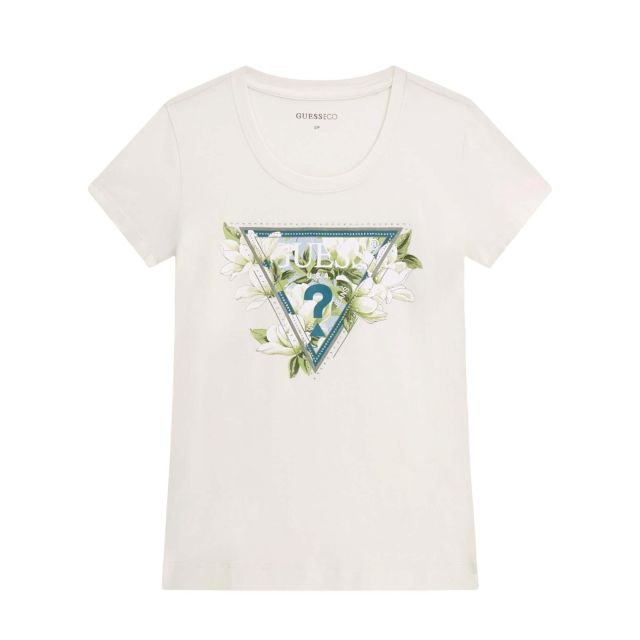 Guess Γυναικεία Μπλούζα Ss Cn Camelia Triangle Tee W6RI35J1314