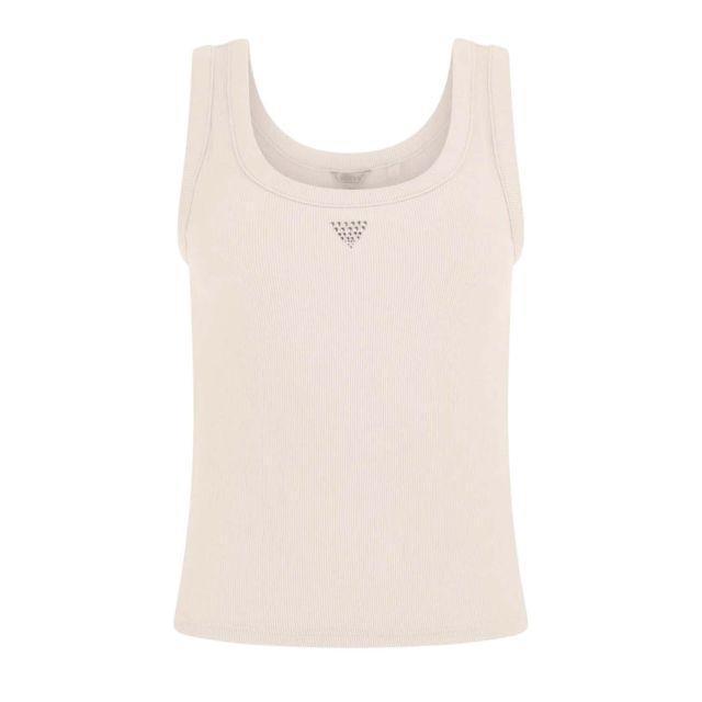 Guess Γυναικεία Μπλούζα Sl Triangle Bling Rib Tank W3YP68KA0H1