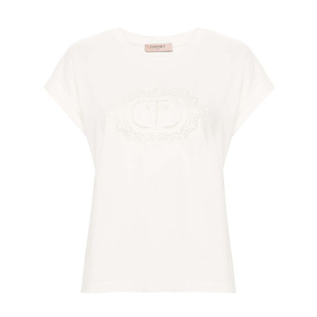 Twinset Γυναικεία Μπλούζα Logo-Embroidered Cotton T-Shirt 241TT2144 - 650889