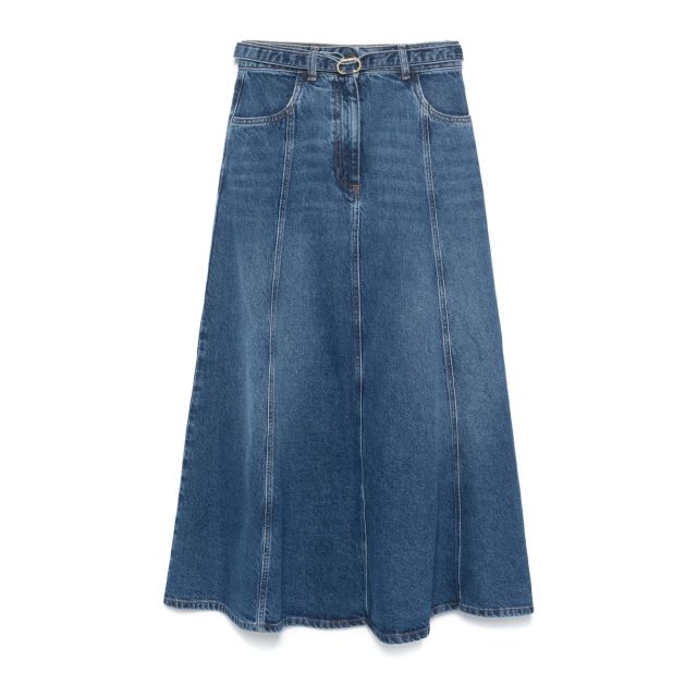 Twinset Γυναικεία Φούστα Denim Skirt With Oval T Belt 251TP2570