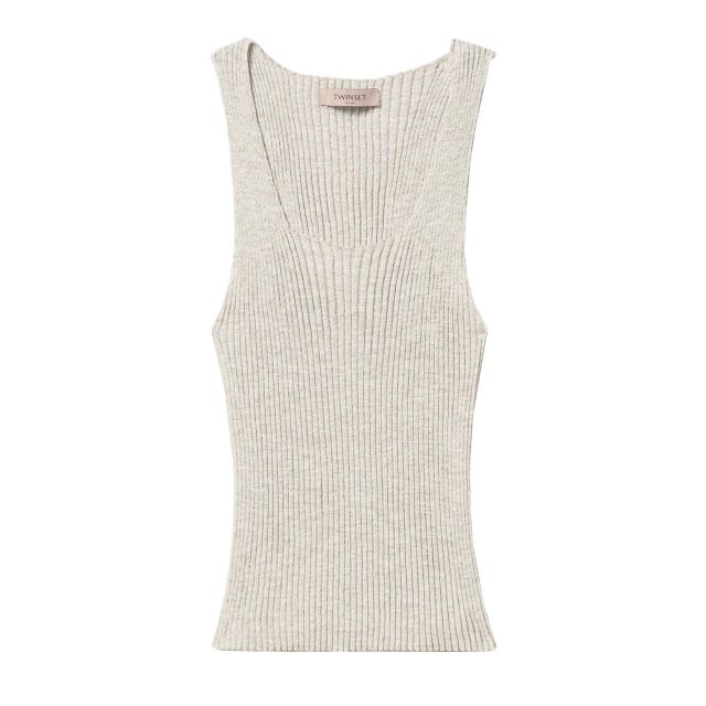 Twinset Γυναικεία Μπλούζα Linen Blend Knit Top 251TP3370