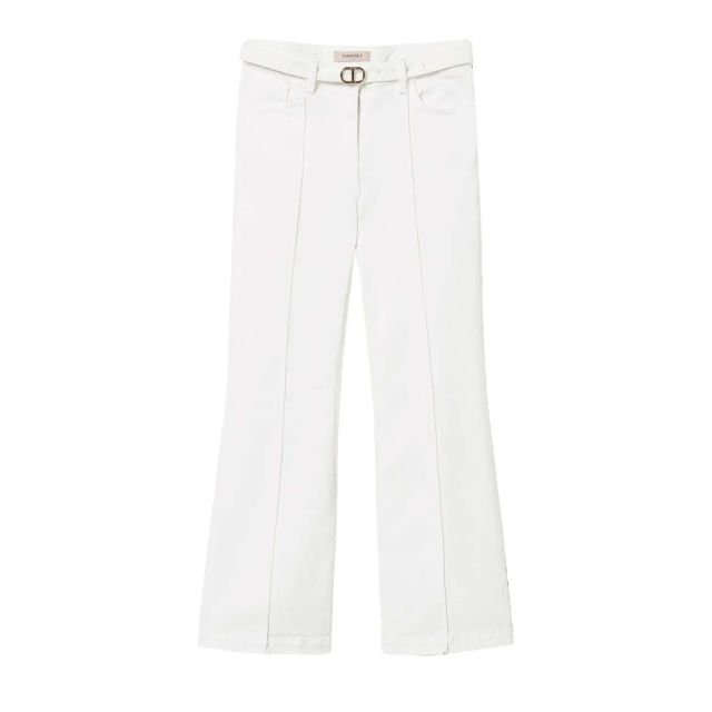 Twinset Γυναικείο Τζιν Παντελόνι Belted Trousers 251TT2240