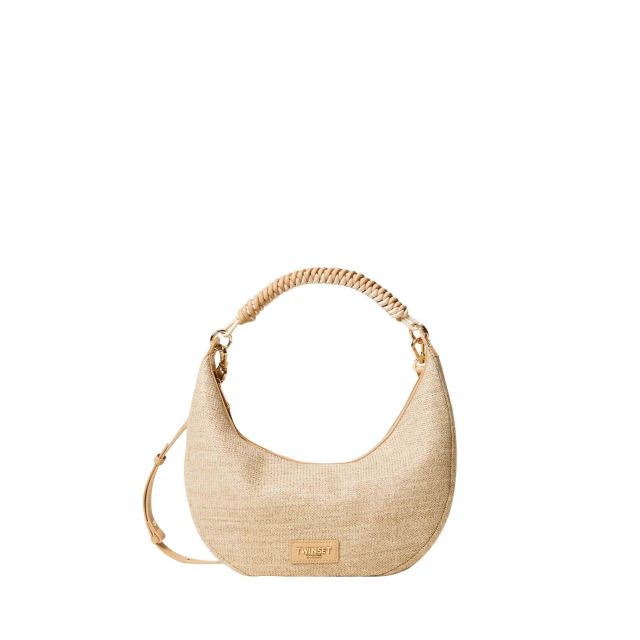 Twinset Γυναικεία Τσάντα Raffia-Effect Hobo Bag 261TB7051