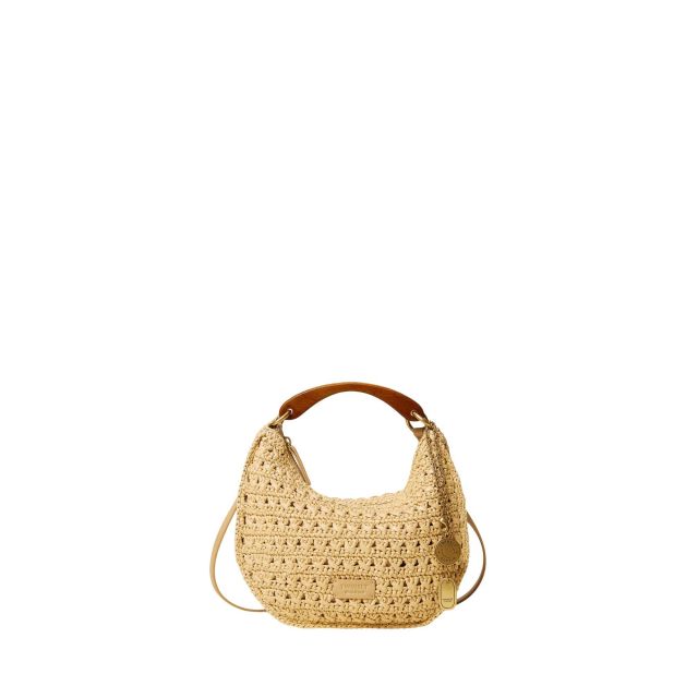 Twinset Γυναικεία Τσάντα Raffia ‘Croissant’ Bag With Charms 261TB7381