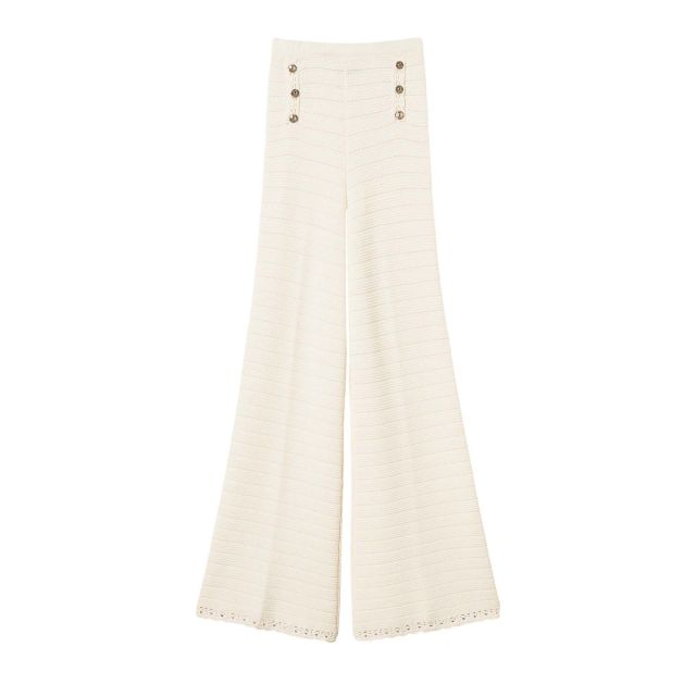 Twinset Knit Trousers With Crochet Detail 261TP3076