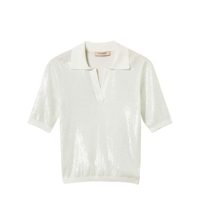 Twinset Γυναικεία Μπλούζα Polo Shirt Top With Sequins 261TP3300