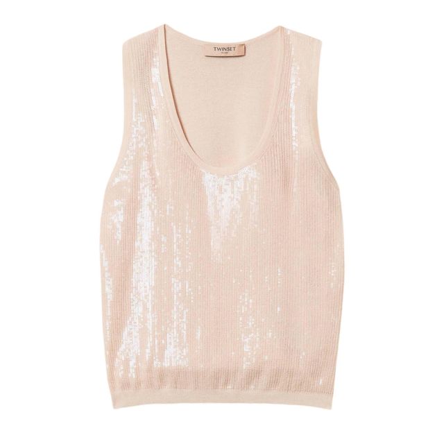 Twinset Knit Top With Sequins 261TP3301