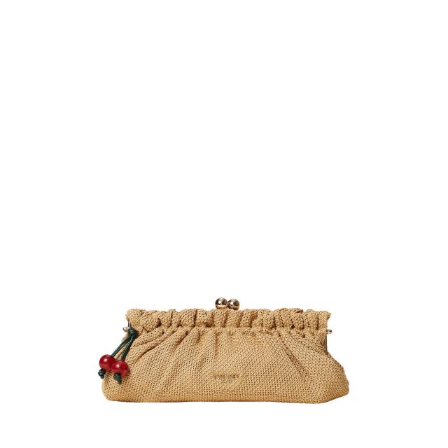 Twinset Γυναικεία Τσάντα Raffia Clutch With Charm 261TD8280