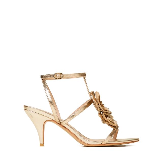 Twinset Γυναικεία Παπούτσια Leather Sandals With Flower 261TGT082