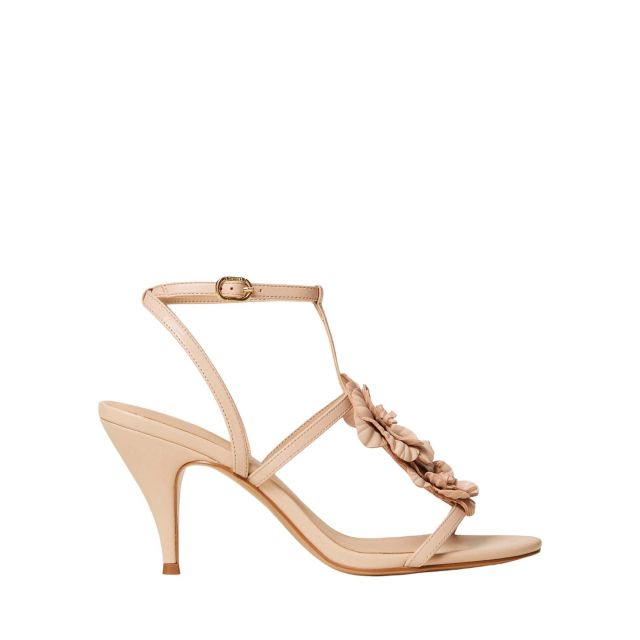 Twinset Γυναικεία Παπούτσια Leather Sandals With Flower 261TGT082