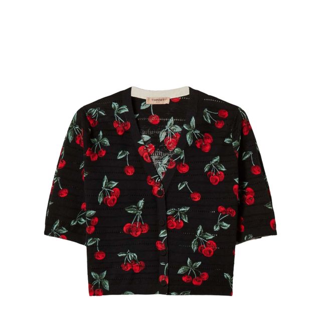 Twinset Γυναικεία Ζακέτα Cherry Print Cardigan 261TT3270