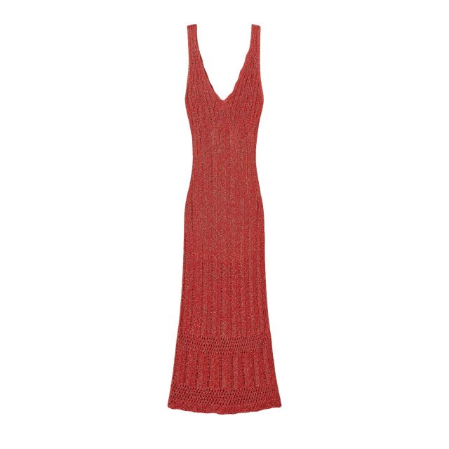 Twinset Γυναικείο Φόρεμα Long Fitted Knit Dress With Lurex 261TT3322