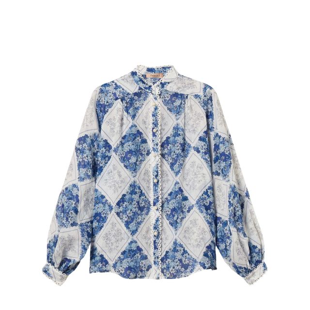 Twinset Γναικείο Πουκάμισο Ramie Shirt With Floral Print 261TP213E - 745421