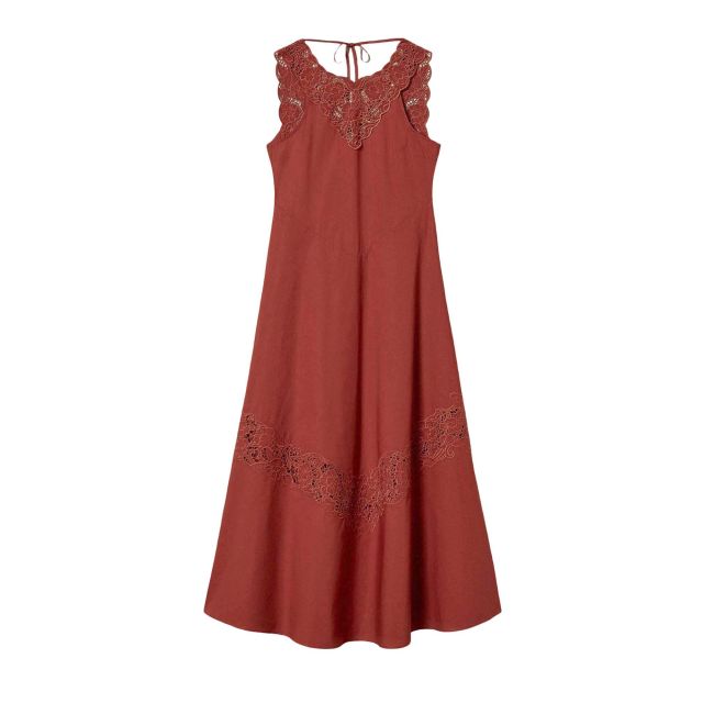 Twinset Γυναικείο Φόρεμα Long Poplin And Broderie Anglaise Dress 261TT2032 - 759210