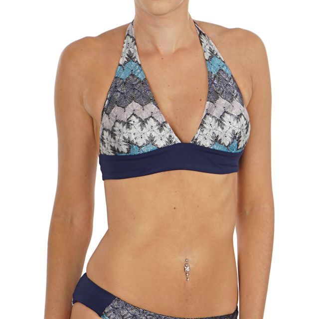 MC2 SAINT BARTH LINNET CHEVRON CROCHET BRALETTE BIKINI TOP LINNET Χ0029