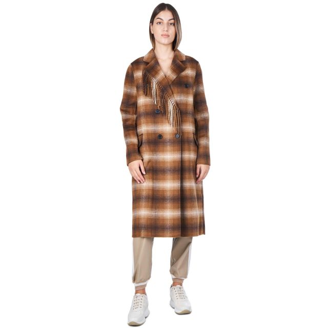 Twinset Γυναικείο Παλτό Chequered Double Wool Cloth Coat 222TP2190