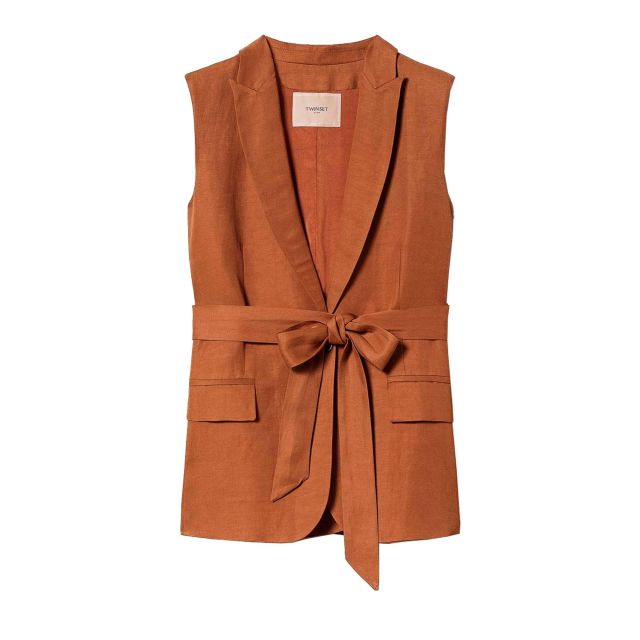 Twinset Γυναικείο Γιλέκο Linen Blend Waistcoat 231TT2772