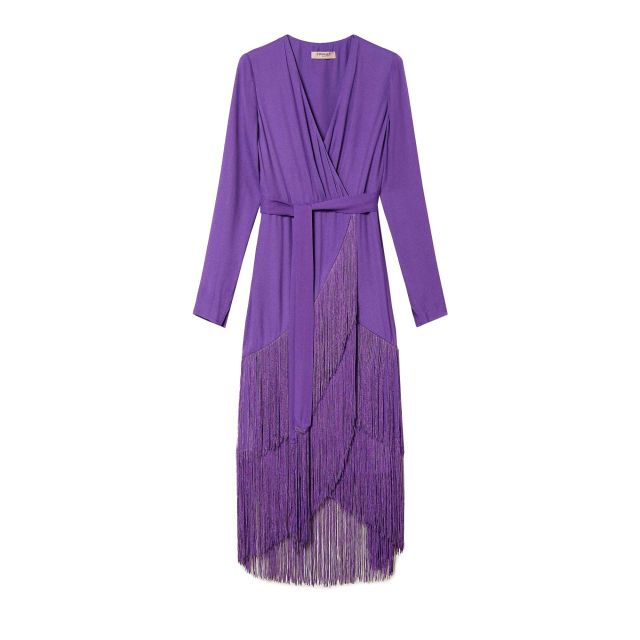 Twinset Γυναικείο Φόρεμα Long Crepe Dress With Fringes 232TT2250