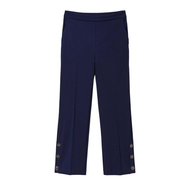 Twinset Γυναικείο Παντελόνι Cropped Trousers With Oval T Buttons 241TP2273