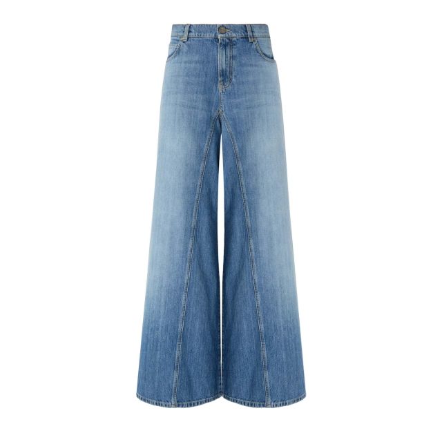 Pinko Γυναικείο Τζιν Παντελόνι Winona Wide Leg Medium Wave 106228A323