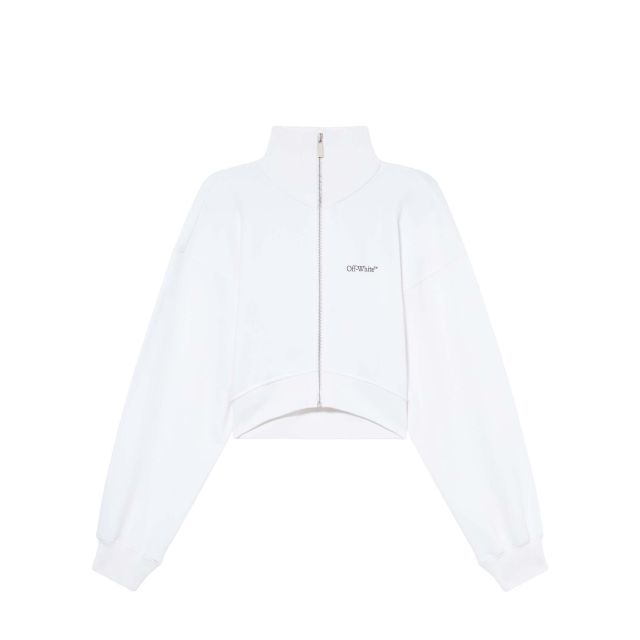 Off White Γυναικεία Ζακέτα Arrow Glowing Flower Crop Zip White 2BE006S26FLE001