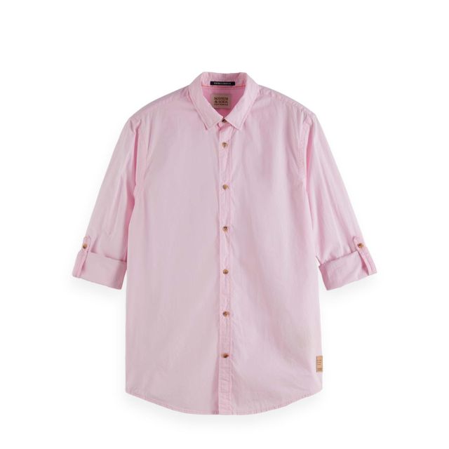 Scotch & Soda Ανδρικό Πουκάμισο Regular-Fit Poplin Shirt With Sleeve Roll-Up 169715