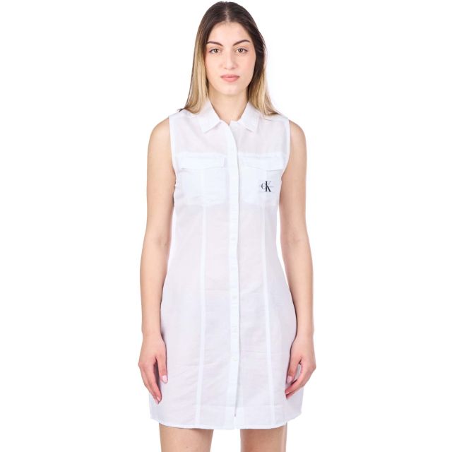 Calvin Klein Γυναικείο Φόρεμα Sleeveless Cotton Shirt Dress J20J223690