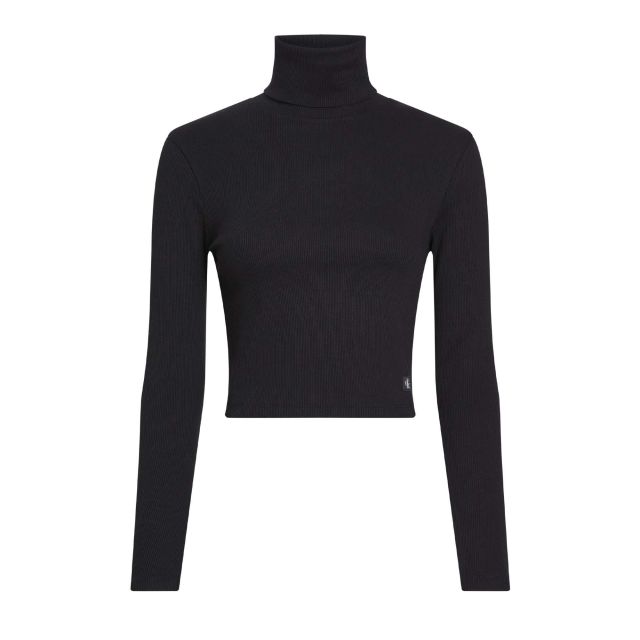 Calvin Klein Γυναικεία Μπλούζα Woven Label Rib Rollneck J20J224196