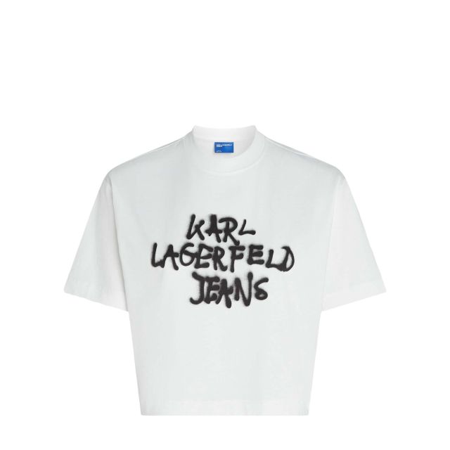 Karl Lagerfeld Jeans Γυναικεία Μπλούζα Reg Cropped Graffiti Tee B1W17054