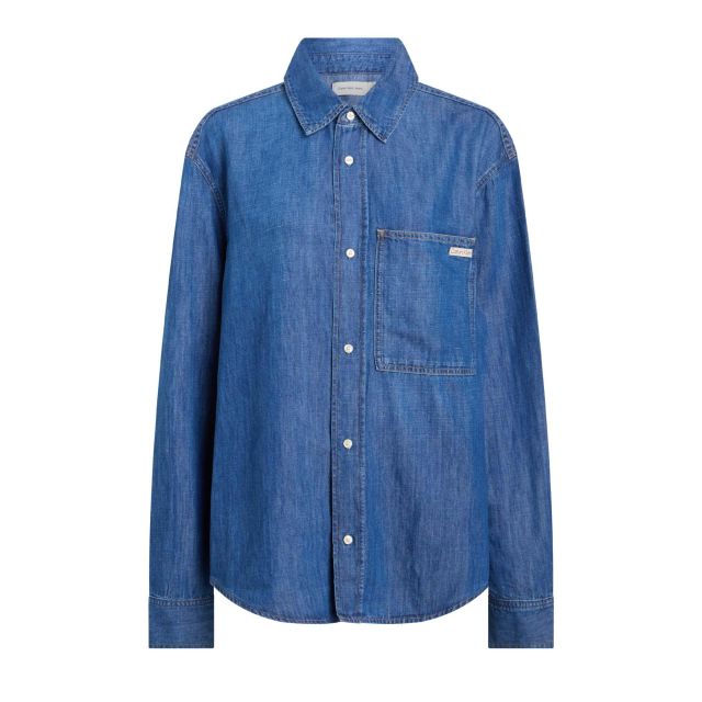 Calvin Klein Ανδρικό Πουκάμισο Regular Linear Denim Shirt J30J327509