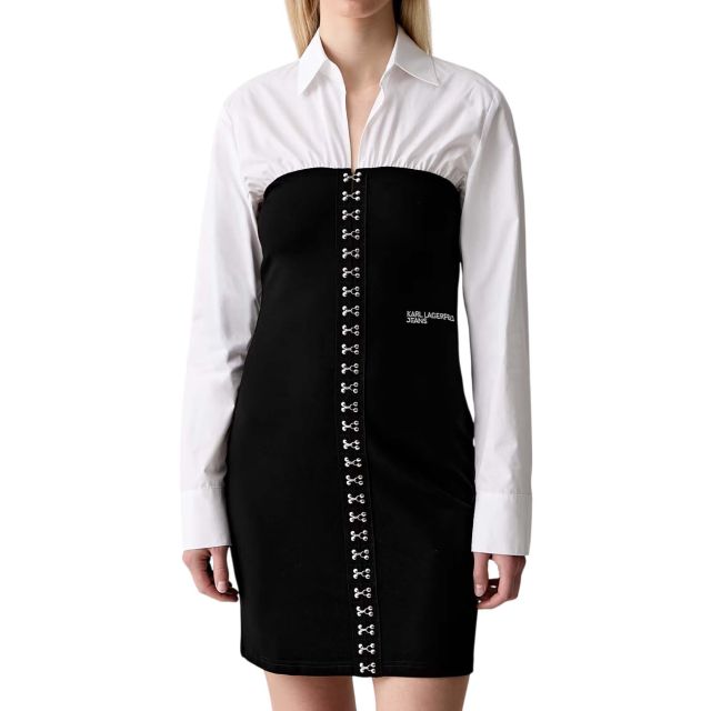 Karl Lagerfeld Jeans Γυναικείο Φόρεμα Mixed Poplin Dress B3W13050