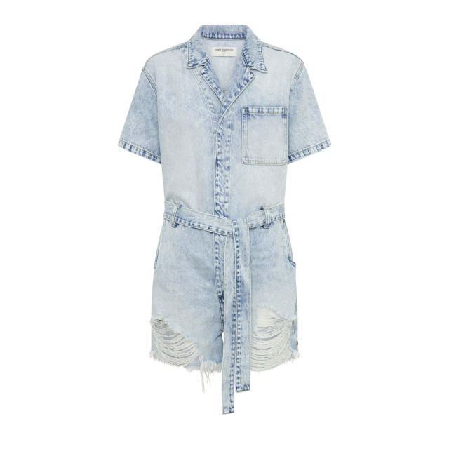 One Teaspoon Ολόσωμη Φόρμα Depeche Blue Night Movers Denim Jumpsuit 26304