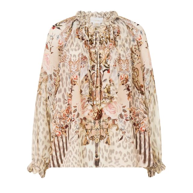 Camilla Γυναικεία Μπλούζα Raglan Blouse With Front Ruffle-Aranjuez Animalia 00040250