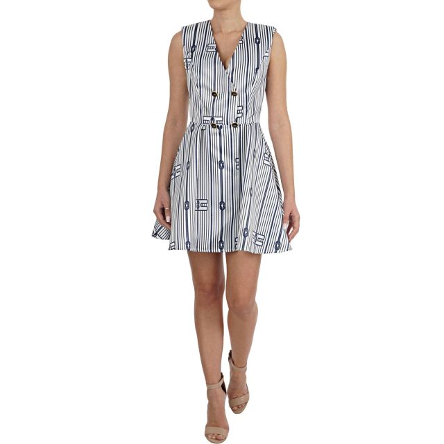 ELISABETTA FRANCHI Sleeveless dress with rope print AB23401E2