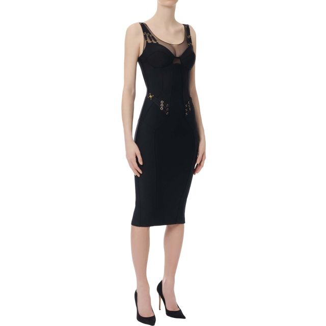Elisabetta Franchi Γυναικείο Φόρεμα Lightweight Jersey And Tulle Dress AB87061E2