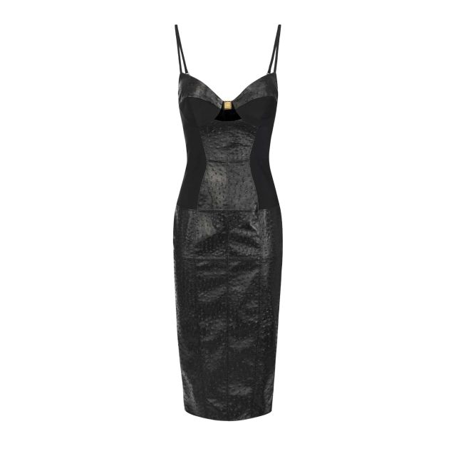 Elisabetta Franchi Dress with ostrich print AB93862E2 - 758187