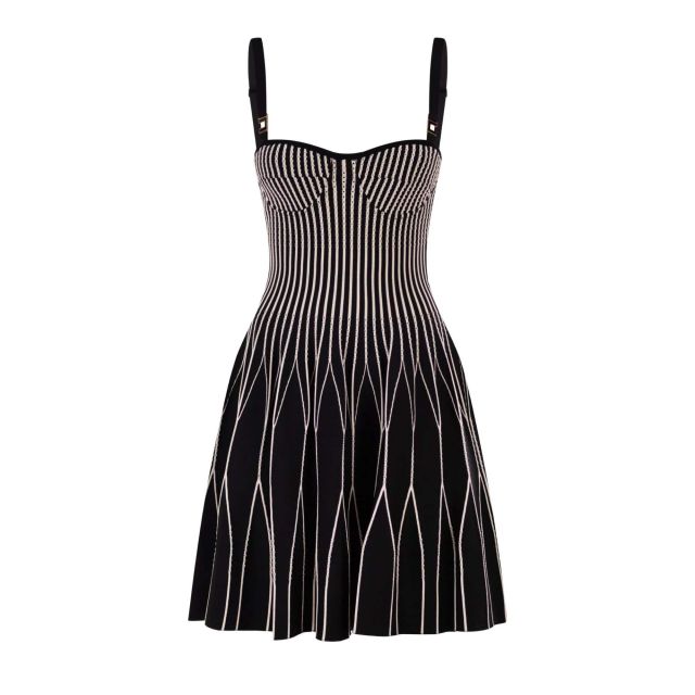 Elisabetta Franchi Γυναικείο Φόρεμα Dress In Two-Colour Knit Fabric AM27S62E2
