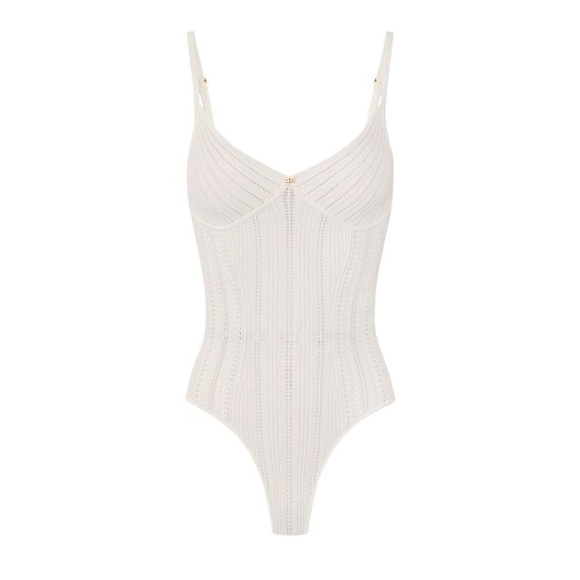 Elisabetta Franchi Γυναικείο Κορμάκι Knit Openwork Bodysuit BK85B62E2