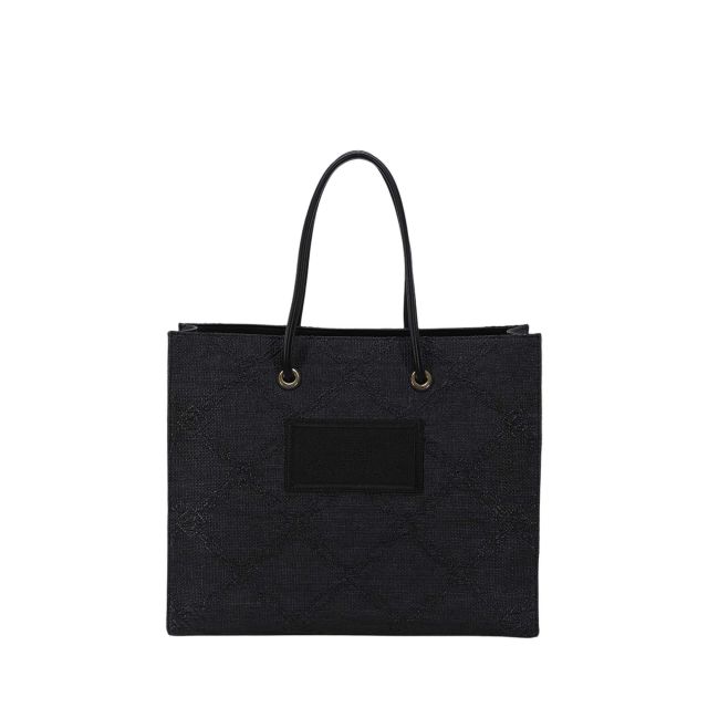Elisabetta Franchi Γυναικεία Τσάντα Large Tote Bag In Jacquard Raffia BS82A52E2