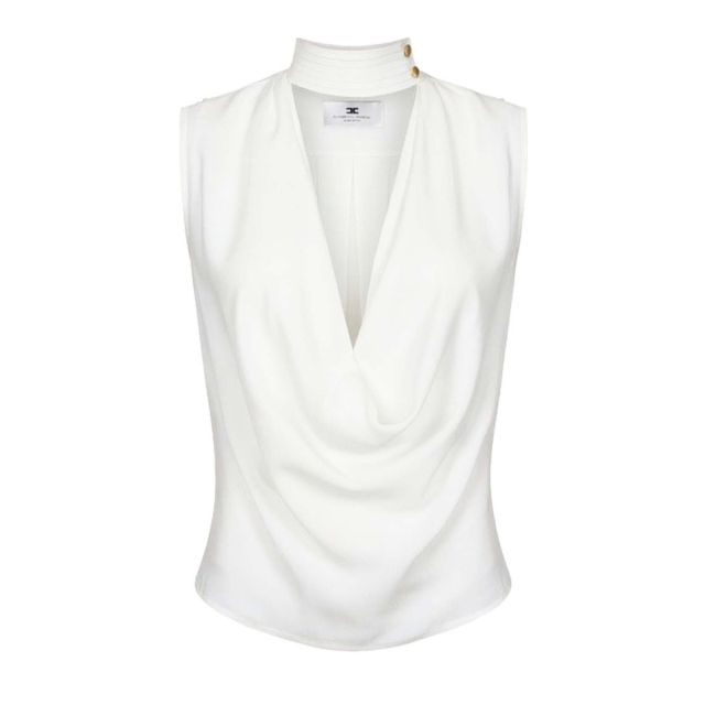 Elisabetta Franchi Γυναικεία Μπλούζα Top In Viscose Georgette Fabric CA13461E2
