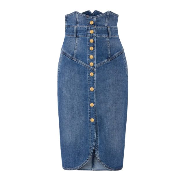 Elisabetta Franchi Γυναικεία Φούστα Denim Skirt GJ41I61E2