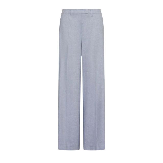 Marella Γυναικείο Παντελόνι Herringbone linen and viscose palazzo trousers Mllodino 26131311212