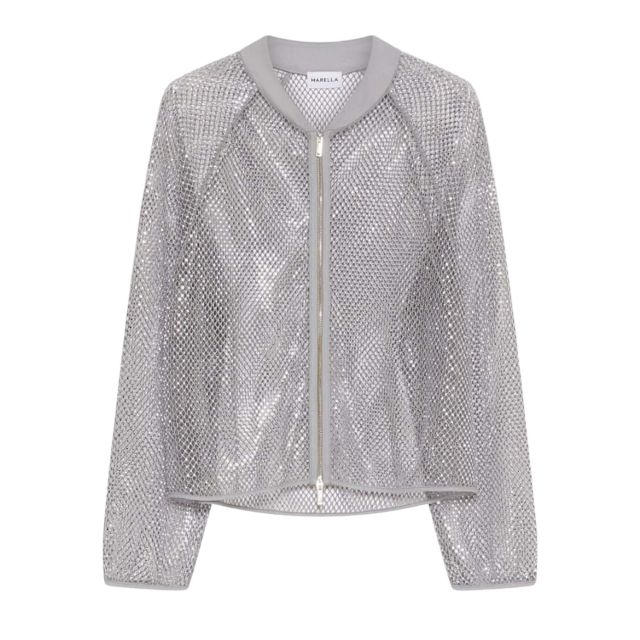 Marella Γυναικεία Ζακέτα Rhinestone mesh blouson jacket Mllflirt 26139110112