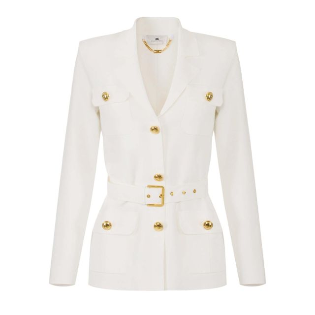 Elisabetta Franchi Γυναικείο Σακάκι Full Milano stitch knit jacket MK10B62E2 - 758194