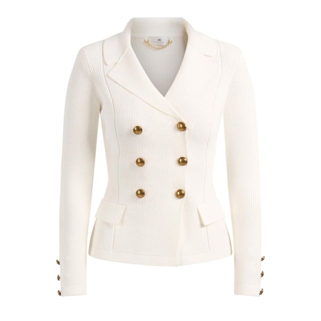 Elisabetta Franchi Γυναικείο Σακάκι Knit Jacket With Jewel Buttons MK82S61E2