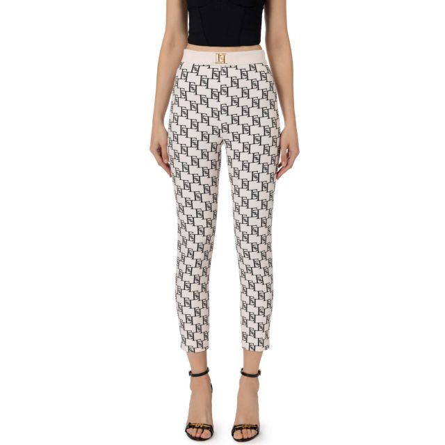 Elisabetta Franchi Γυναικείο Παντελόνι Straight Fit Trousers In Stretch Crepe PAS1441E2