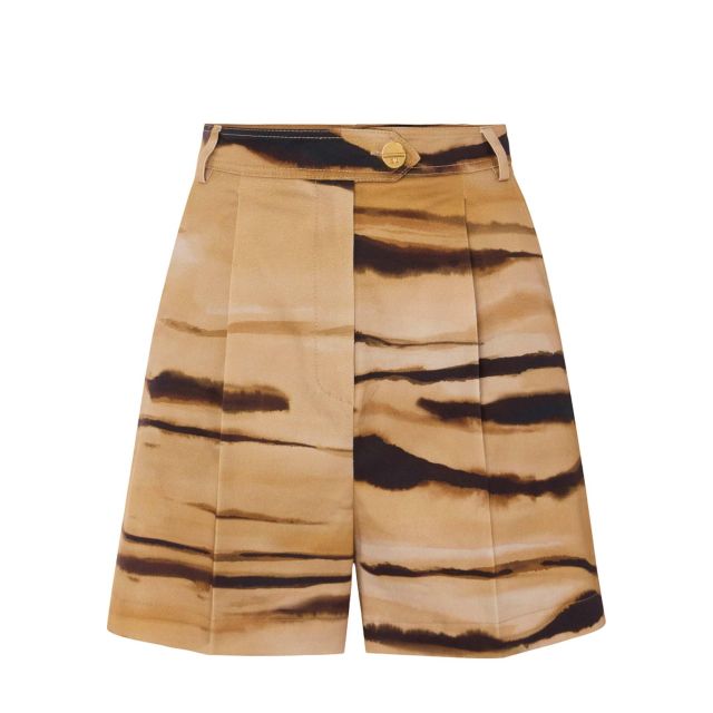 Elisabetta Franchi Γυναικείο Σορτς Drill shorts with tiger print SH01362E2 - 758199