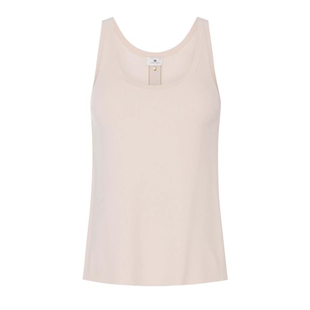 Elisabetta Franchi Γυναικεία Μπλούζα Knit Fabric Top With Shiny Viscose Bands TK72S61E2